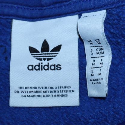 Mens UK Size M Adidas Blue Pullover Hoodie