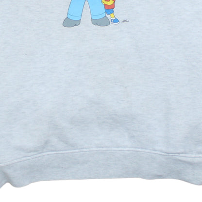 Mens UK Size L The Simpsons Grey Pullover Hoodie