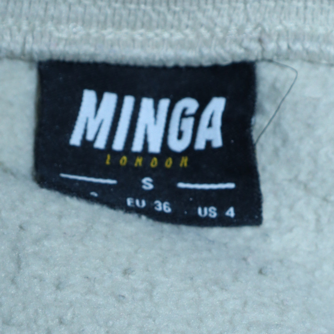 Unisex Adults UK Size S Minga London White Pullover Sweatshirt