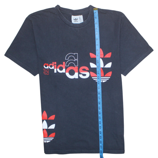 adidas Men's Black Graphic Print Cotton T-Shirt Size L