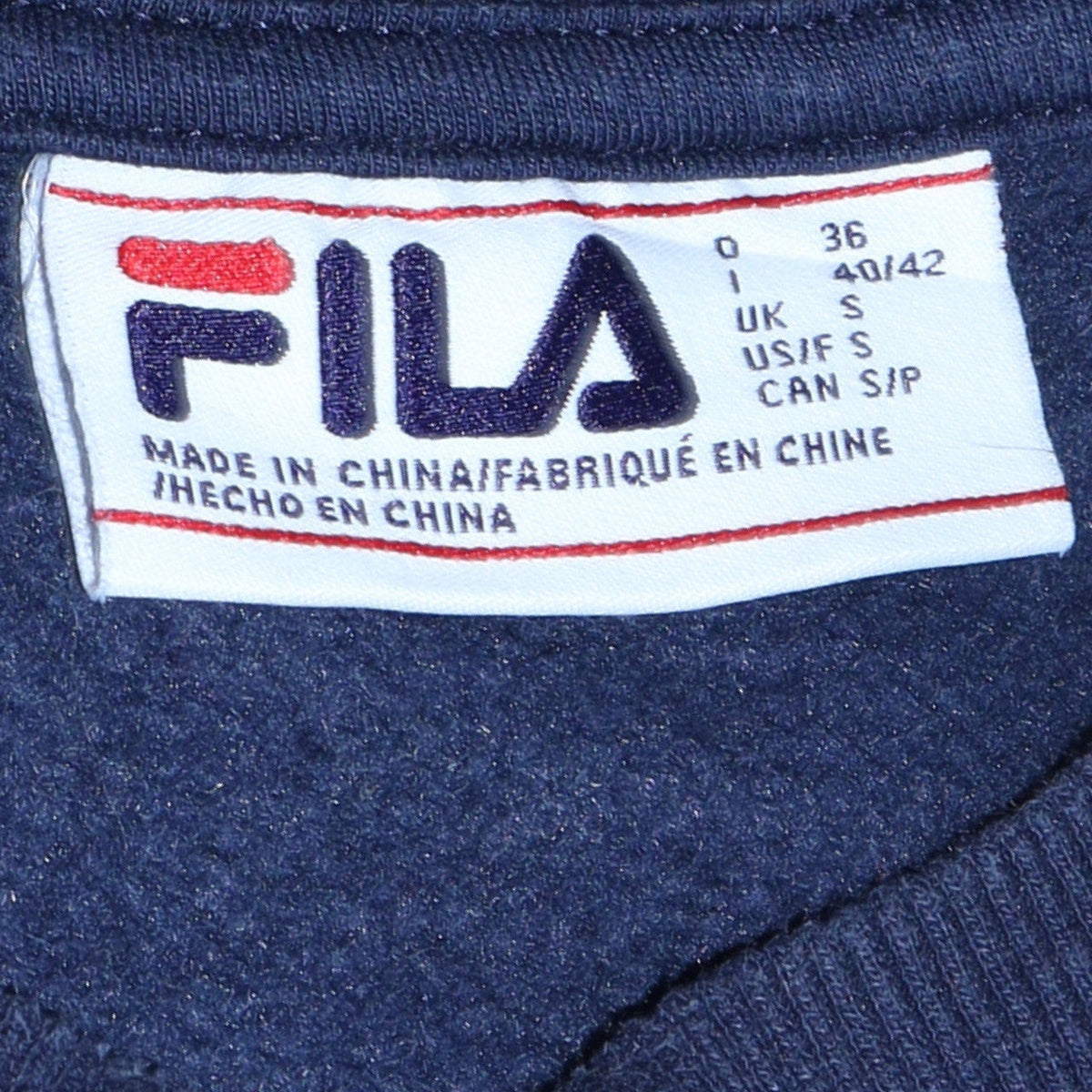 Mens UK Size S Fila Blue Pullover Sweatshirt