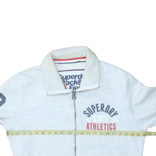 Mens UK Size M Superdry Grey Full Zip Sweatshirt