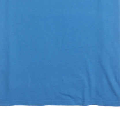 Jack & Jones Men Blue Graphic Print Crew Neck Cotton T-Shirt L