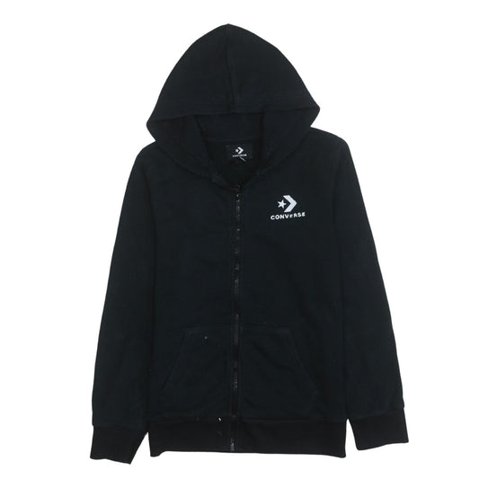 Converse Boys Black Full Zip Hoodie 12-13 Years Logo Fleece Sweatshirt