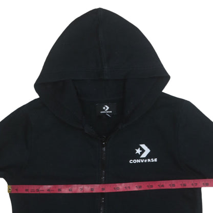 Converse Boys Black Full Zip Hoodie 12-13 Years Logo Fleece Sweatshirt