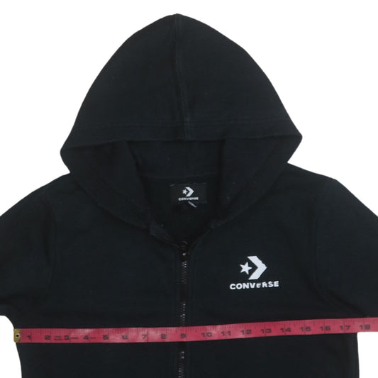 Converse Boys Black Full Zip Hoodie 12-13 Years Logo Fleece Sweatshirt
