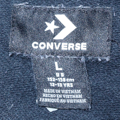 Converse Boys Black Full Zip Hoodie 12-13 Years Logo Fleece Sweatshirt