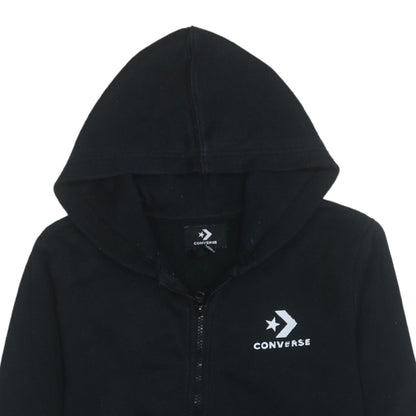 Converse Boys Black Full Zip Hoodie 12-13 Years Logo Fleece Sweatshirt