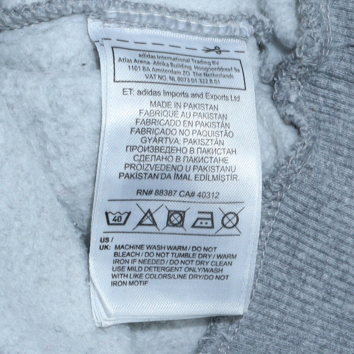 Mens UK Size S Adidas Grey Pullover Hoodie