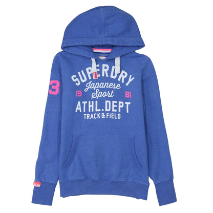 Womens UK Size M Superdry Blue Pullover Hoodie