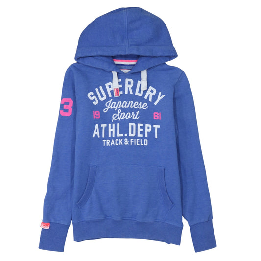Womens UK Size M Superdry Blue Pullover Hoodie