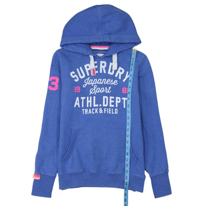 Womens UK Size M Superdry Blue Pullover Hoodie