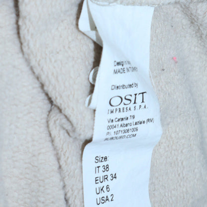 Womens UK Size XS Subdued White Pullover Hoodie