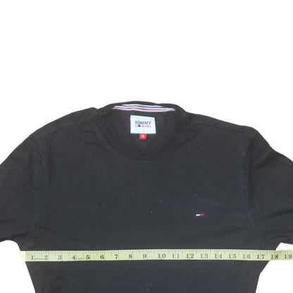 Tommy Jeans Men's Black Long Sleeve Cotton Crew Neck T-Shirt M
