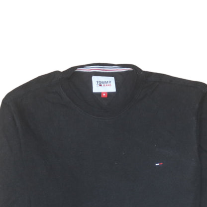 Tommy Jeans Men's Black Long Sleeve Cotton Crew Neck T-Shirt M