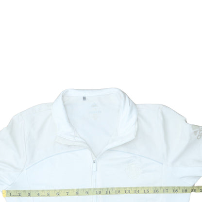 Adidas Men White Full Zip Golf Jacket Size M Lightweight Polyester