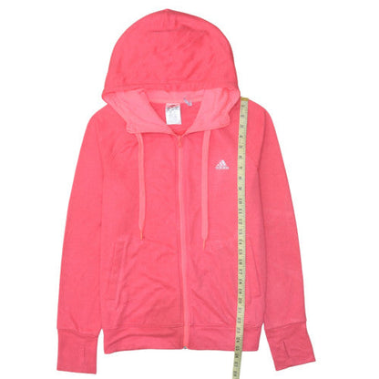 Womens UK Size 12 Adidas Pink Full Zip Hoodie