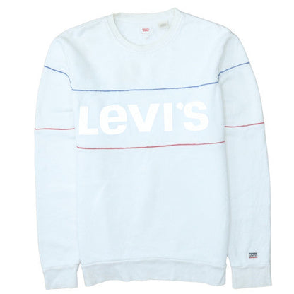 Mens UK Size M Levi's White Pullover Sweatshirt