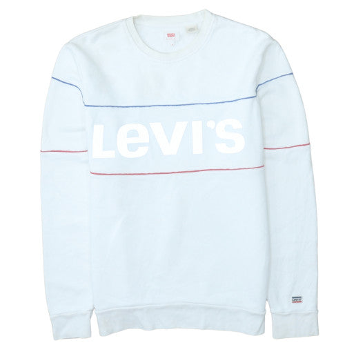 Mens UK Size M Levi's White Pullover Sweatshirt