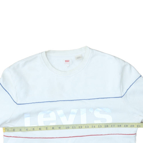 Mens UK Size M Levi's White Pullover Sweatshirt