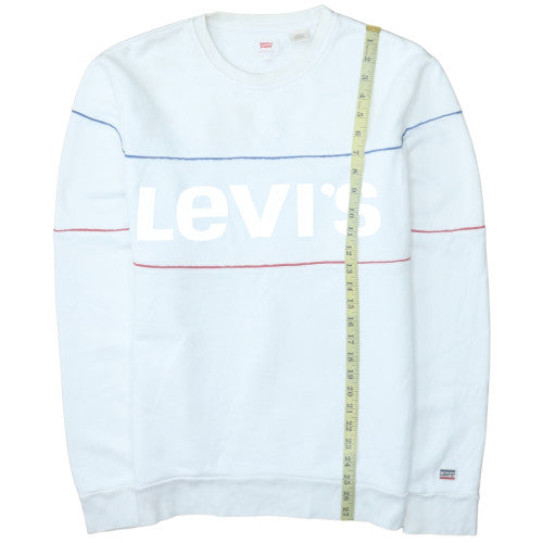 Mens UK Size M Levi's White Pullover Sweatshirt