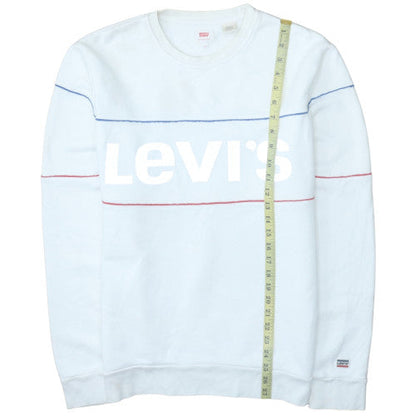 Mens UK Size M Levi's White Pullover Sweatshirt
