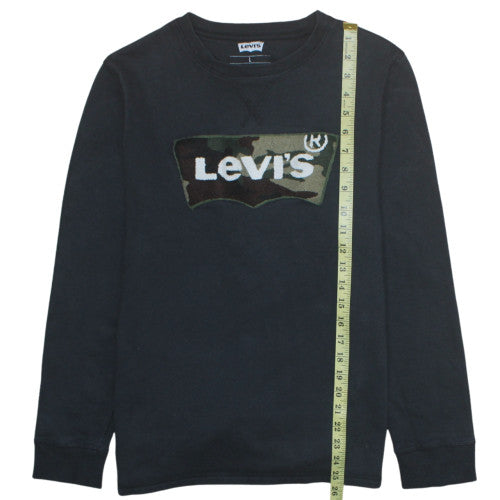 Mens UK Size L Levi's Black Pullover Sweatshirt