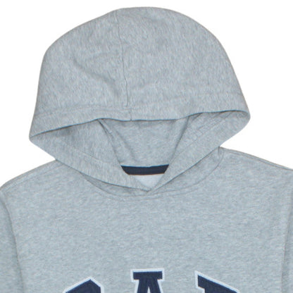 GAP Boys Grey Pullover Hoodie Size 14-16 Years Fleece Logo Sweatshirt
