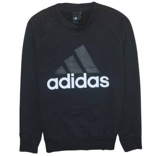 Womens UK Size M Adidas Black Pullover Sweatshirt