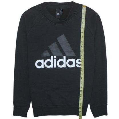 Womens UK Size M Adidas Black Pullover Sweatshirt