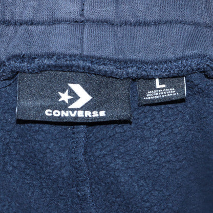 Converse Men's Blue L Sweatpants Fleece Logo Drawstring Comfort