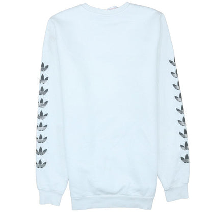 Adidas Boys White XL 15-16 Years Crew Neck Logo Sweatshirt