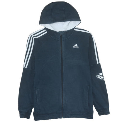 Mens UK Size M Adidas Blue Full Zip Hoodie