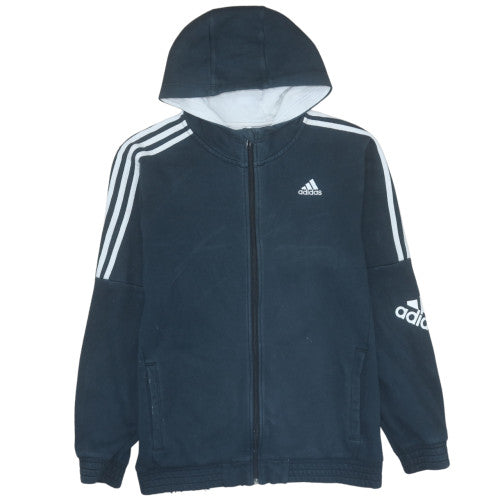 Mens UK Size M Adidas Blue Full Zip Hoodie