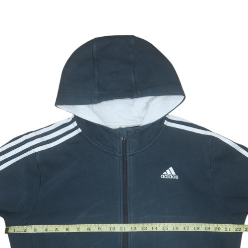 Mens UK Size M Adidas Blue Full Zip Hoodie