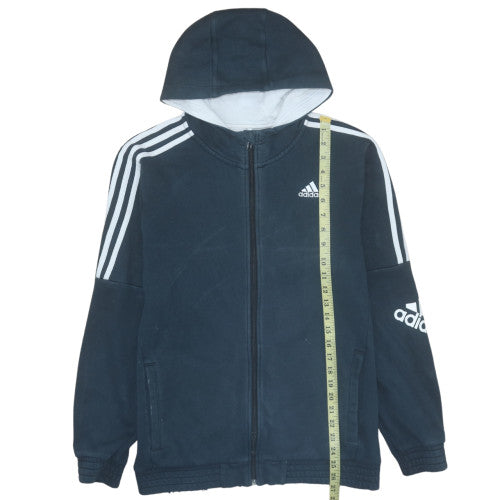 Mens UK Size M Adidas Blue Full Zip Hoodie