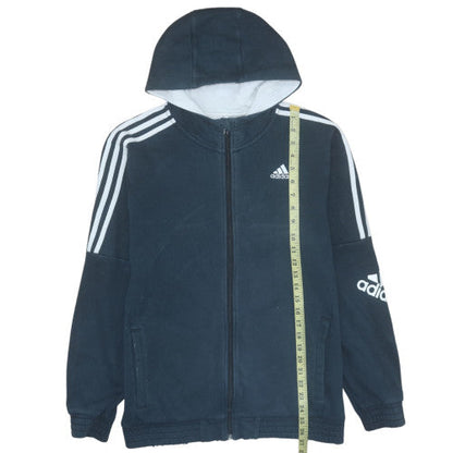 Mens UK Size M Adidas Blue Full Zip Hoodie