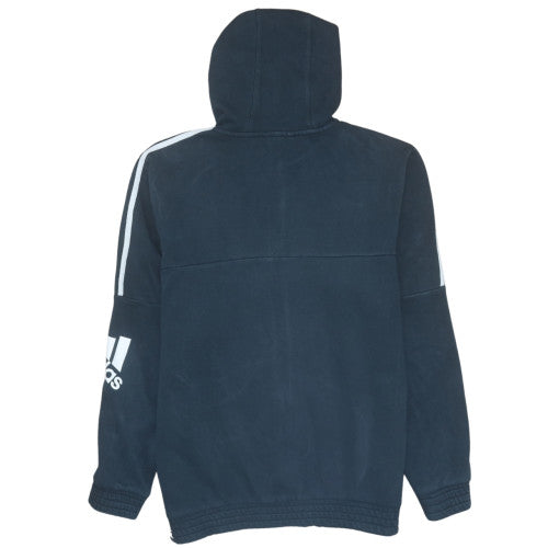 Mens UK Size M Adidas Blue Full Zip Hoodie