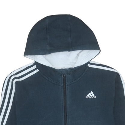 Mens UK Size M Adidas Blue Full Zip Hoodie