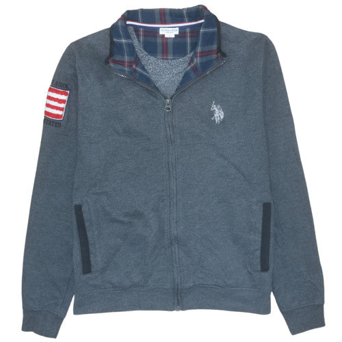Mens UK Size M U.S. Polo Assn. Grey Full Zip Hoodie
