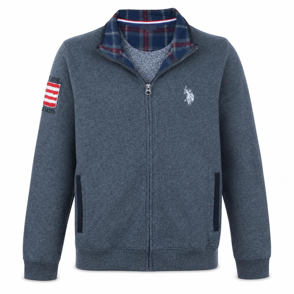 Mens UK Size M U.S. Polo Assn. Grey Full Zip Hoodie