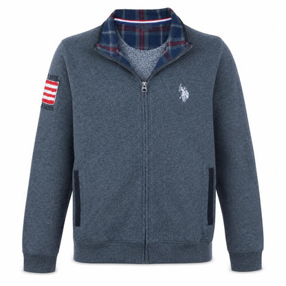 Mens UK Size M U.S. Polo Assn. Grey Full Zip Hoodie