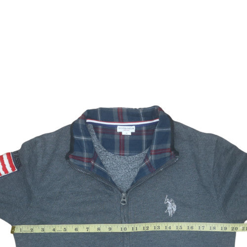 Mens UK Size M U.S. Polo Assn. Grey Full Zip Hoodie