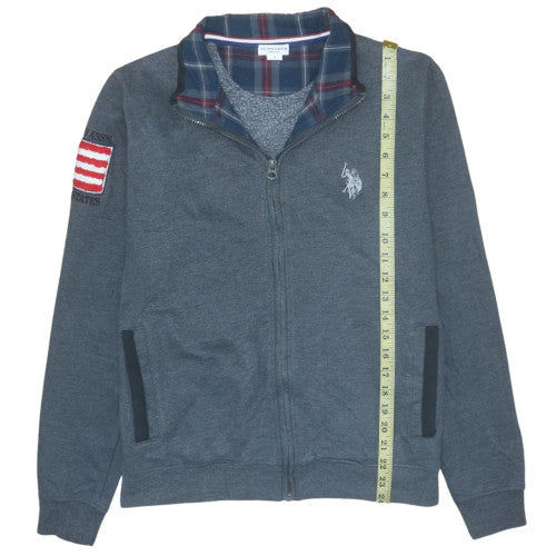 Mens UK Size M U.S. Polo Assn. Grey Full Zip Hoodie