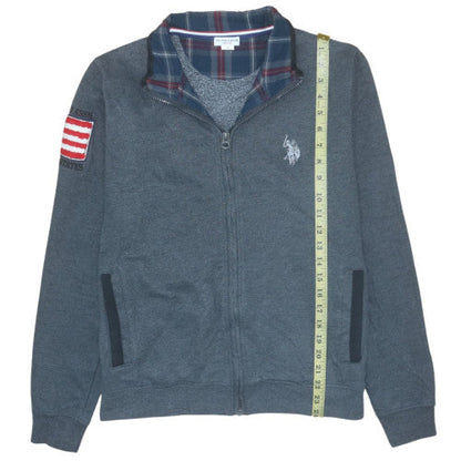 Mens UK Size M U.S. Polo Assn. Grey Full Zip Hoodie