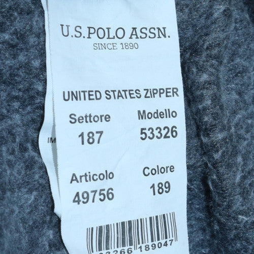 Mens UK Size M U.S. Polo Assn. Grey Full Zip Hoodie