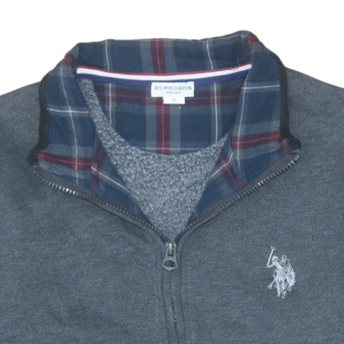 Mens UK Size M U.S. Polo Assn. Grey Full Zip Hoodie