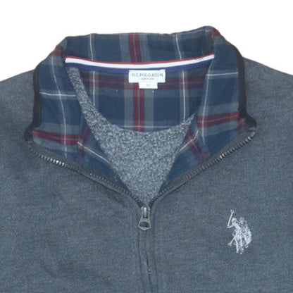 Mens UK Size M U.S. Polo Assn. Grey Full Zip Hoodie