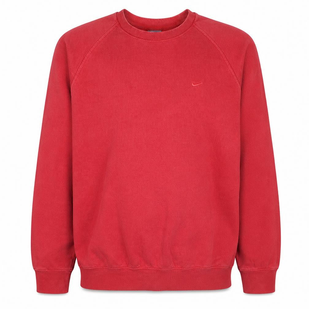 Nike Men's Red Pullover Crew Neck Fleece Sweatshirt Size L