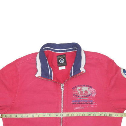 Napapijri Womens Pink XL Full Zip Collared Track Jacket